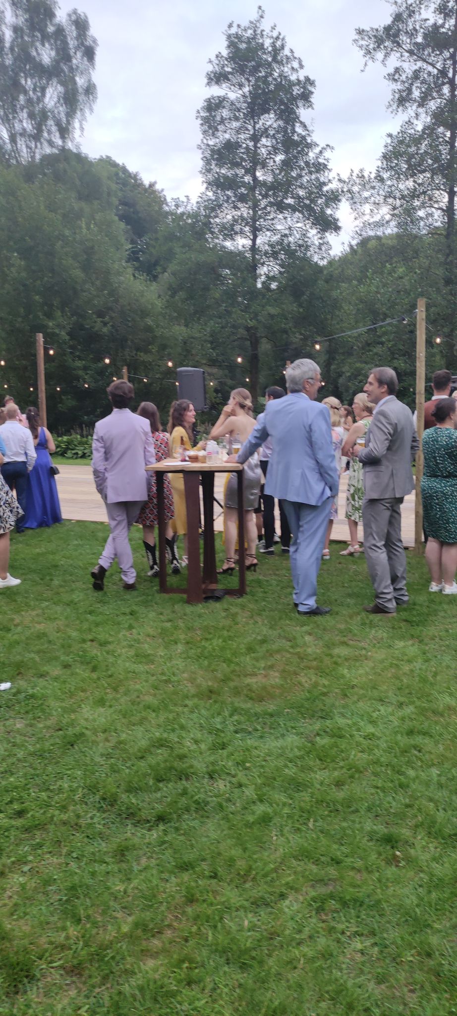 Sfeervolle tuinreceptie met festoonlichten